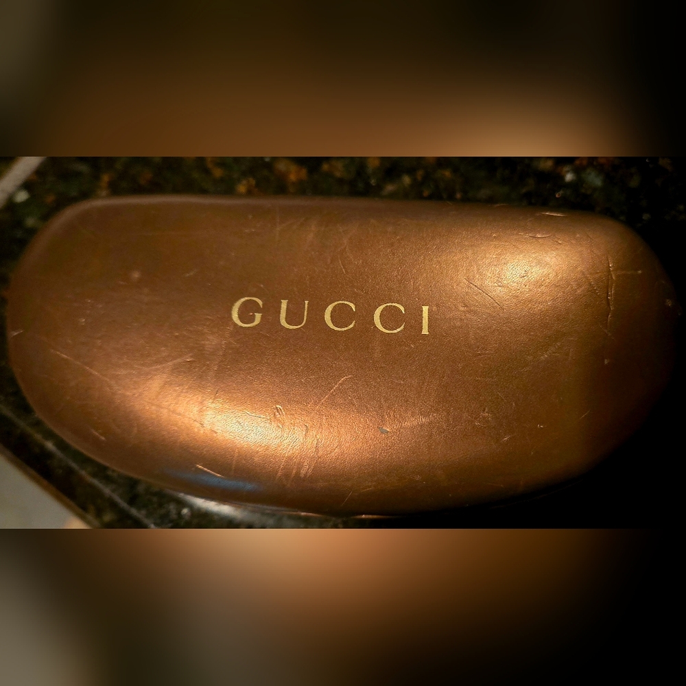 Gucci Metallic Brown Eyewear Case